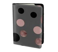 YUNWEIKEJI Elegantes círculos Negros Rosas Falsos, Funda para Pasaporte Cartera de Viaje de Cuero PU Funda para Pasaporte Fundas para Pasaporte 5,5 Pulgadas