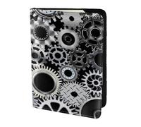 YUNWEIKEJI Engranaje Metal Renderizado Tecnología Arte Digital, Funda para Pasaporte Cartera de Viaje de Cuero PU Funda para Pasaporte Fundas para Pasaporte 5,5 Pulgadas