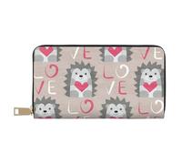 YUNWEIKEJI Erizo con Amor de corazón, Carteras Cartera de Gran Capacidad para Hombres y Mujeres Carteras Tarjeta de crédito Cartera de Cuero de Microfibra
