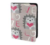 YUNWEIKEJI Erizo con Amor de corazón, Funda para Pasaporte Cartera de Viaje de Cuero PU Funda para Pasaporte Fundas para Pasaporte 5,5 Pulgadas