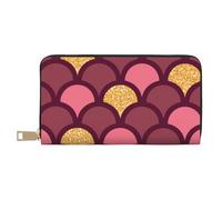 YUNWEIKEJI Escama de pez con Brillo Dorado, Carteras Cartera de Gran Capacidad para Hombres y Mujeres Carteras Tarjeta de crédito Cartera de Cuero de Microfibra