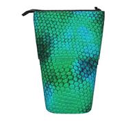 YUNWEIKEJI Escama de Serpiente, Estuche telescópico para lápices, Soporte para lápices con Cremallera, Bolsa de Maquillaje, Bolsa para lápices