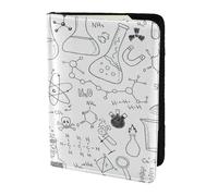 YUNWEIKEJI Estampado Química Negro Blanco, Funda para Pasaporte Cartera de Viaje de Cuero PU Funda para Pasaporte Fundas para Pasaporte 5,5 Pulgadas
