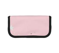 YUNWEIKEJI Estrellas Blancas Rosadas Estampadas, Estuche para lápices, Estuche para lápices de Lona Bolsa para cosméticos de Gran Capacidad