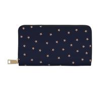 YUNWEIKEJI Estrellas Brillantes Rosadas Azul Oscuro y Oro Rosa estrelladas, Carteras Cartera de Gran Capacidad para Hombres y Mujeres Carteras Tarjeta de crédito Cartera de Cuero de Microfibra