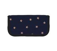 YUNWEIKEJI Estrellas Brillantes Rosadas Azul Oscuro y Oro Rosa estrelladas, Estuche para lápices, Estuche para lápices de Lona Bolsa para cosméticos de Gran Capacidad