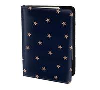 YUNWEIKEJI Estrellas Brillantes Rosadas Azul Oscuro y Oro Rosa estrelladas, Funda para Pasaporte Cartera de Viaje de Cuero PU Funda para Pasaporte Fundas para Pasaporte 5,5 Pulgadas