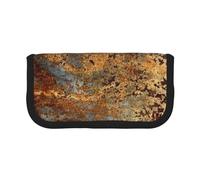 YUNWEIKEJI Estructura de Hierro de Acero Oxidado de Metal Colorido con óxido marrón, Estuche para lápices, Estuche para lápices de Lona Bolsa para cosméticos de Gran Capacidad