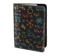 YUNWEIKEJI Experimento Educativo de Ecuaciones de química, Funda para Pasaporte Cartera de Viaje de Cuero PU Funda para Pasaporte Fundas para Pasaporte 5,5 Pulgadas