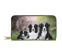 YUNWEIKEJI Familia del Border Collie, Carteras Cartera de Gran Capacidad para Hombres y Mujeres Carteras Tarjeta de crédito Cartera de Cuero de Microfibra