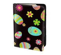 YUNWEIKEJI Felices Pascuas Coloridos Huevos De Pascua, Funda para Pasaporte Cartera de Viaje de Cuero PU Funda para Pasaporte Fundas para Pasaporte 5,5 Pulgadas