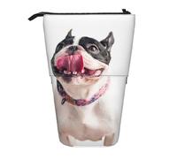 YUNWEIKEJI Feliz Perro Curioso Bulldog Francés, Estuche telescópico para lápices, Soporte para lápices con Cremallera, Bolsa de Maquillaje, Bolsa para lápices