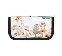 YUNWEIKEJI Flor Acuarela Pastel Botánico Rosa, Estuche para lápices, Estuche para lápices de Lona Bolsa para cosméticos de Gran Capacidad
