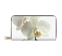 YUNWEIKEJI Floral Flores Blancas Orquídea Elegante Moderno De Moda, Carteras Cartera de Gran Capacidad para Hombres y Mujeres Carteras Tarjeta de crédito Cartera de Cuero de Microfibra