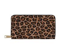 YUNWEIKEJI Fondo De Leopardo Guepardo Fresco, Carteras Cartera de Gran Capacidad para Hombres y Mujeres Carteras Tarjeta de crédito Cartera de Cuero de Microfibra