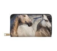 YUNWEIKEJI Foto de Caballo Salvaje, Carteras Cartera de Gran Capacidad para Hombres y Mujeres Carteras Tarjeta de crédito Cartera de Cuero de Microfibra