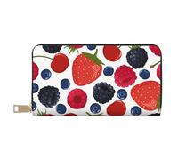 YUNWEIKEJI Frambuesas Bayas maduras Que Caen, Carteras Cartera de Gran Capacidad para Hombres y Mujeres Carteras Tarjeta de crédito Cartera de Cuero de Microfibra