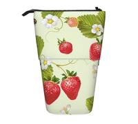 YUNWEIKEJI Fresa Encantadora, Estuche telescópico para lápices, Soporte para lápices con Cremallera, Bolsa de Maquillaje, Bolsa para lápices