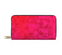 YUNWEIKEJI Fucsia Triángulo Geométrico, Carteras Cartera de Gran Capacidad para Hombres y Mujeres Carteras Tarjeta de crédito Cartera de Cuero de Microfibra