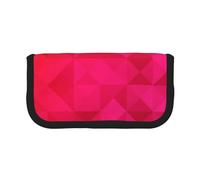 YUNWEIKEJI Fucsia Triángulo Geométrico, Estuche para lápices, Estuche para lápices de Lona Bolsa para cosméticos de Gran Capacidad