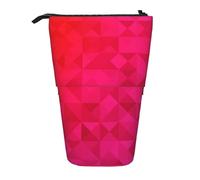 YUNWEIKEJI Fucsia Triángulo Geométrico, Estuche telescópico para lápices, Soporte para lápices con Cremallera, Bolsa de Maquillaje, Bolsa para lápices
