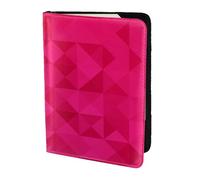 YUNWEIKEJI Fucsia Triángulo Geométrico, Funda para Pasaporte Cartera de Viaje de Cuero PU Funda para Pasaporte Fundas para Pasaporte 5,5 Pulgadas