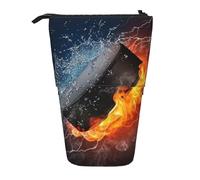 YUNWEIKEJI Fuego de Hockey sobre Hielo, Estuche telescópico para lápices, Soporte para lápices con Cremallera, Bolsa de Maquillaje, Bolsa para lápices