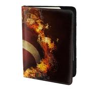 YUNWEIKEJI Fútbol Americano llameante Impreso, Funda para Pasaporte Cartera de Viaje de Cuero PU Funda para Pasaporte Fundas para Pasaporte 5,5 Pulgadas