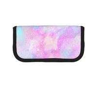 YUNWEIKEJI Galaxia Jaspeada Rosa Púrpura, Estuche para lápices, Estuche para lápices de Lona Bolsa para cosméticos de Gran Capacidad