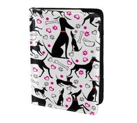 YUNWEIKEJI Galgos y corazón de Pata, Funda para Pasaporte Cartera de Viaje de Cuero PU Funda para Pasaporte Fundas para Pasaporte 5,5 Pulgadas