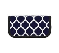 YUNWEIKEJI Geométrico marroquí Azul Marino Moderno, Estuche para lápices, Estuche para lápices de Lona Bolsa para cosméticos de Gran Capacidad