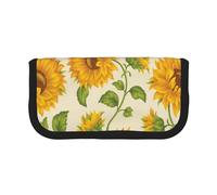 YUNWEIKEJI Girasol Dibujado, Estuche para lápices, Estuche para lápices de Lona Bolsa para cosméticos de Gran Capacidad
