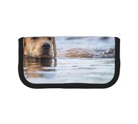 YUNWEIKEJI Golden Retriever Flotante Perros Mascotas Labrador, Estuche para lápices, Estuche para lápices de Lona Bolsa para cosméticos de Gran Capacidad