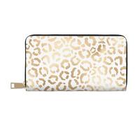 YUNWEIKEJI Guepardo Leopardo Blanco Dorado Elegante, Carteras Cartera de Gran Capacidad para Hombres y Mujeres Carteras Tarjeta de crédito Cartera de Cuero de Microfibra