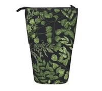 YUNWEIKEJI Helecho Natural con Hierba Verde, Estuche telescópico para lápices, Soporte para lápices con Cremallera, Bolsa de Maquillaje, Bolsa para lápices