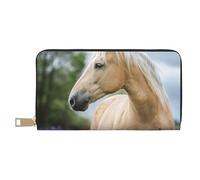 YUNWEIKEJI Hermosa Lavanda De Caballo Palomino, Carteras Cartera de Gran Capacidad para Hombres y Mujeres Carteras Tarjeta de crédito Cartera de Cuero de Microfibra