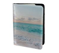 YUNWEIKEJI Hermosa Playa Amarillo Atardecer Océano, Funda para Pasaporte Cartera de Viaje de Cuero PU Funda para Pasaporte Fundas para Pasaporte 5,5 Pulgadas