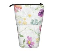 YUNWEIKEJI Hermosa Primavera Floral Fresca, Estuche telescópico para lápices, Soporte para lápices con Cremallera, Bolsa de Maquillaje, Bolsa para lápices
