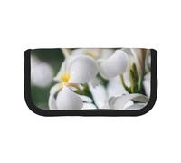 YUNWEIKEJI Hermosas Flores Blancas de Frangipani Wake Plumeria, Estuche para lápices, Estuche para lápices de Lona Bolsa para cosméticos de Gran Capacidad