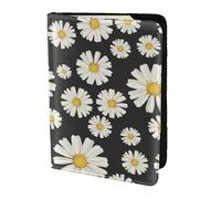 YUNWEIKEJI Hermosas Margaritas Blancas, Funda para Pasaporte Cartera de Viaje de Cuero PU Funda para Pasaporte Fundas para Pasaporte 5,5 Pulgadas