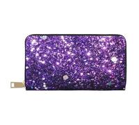 YUNWEIKEJI Hermoso Brillo Morado, Carteras Cartera de Gran Capacidad para Hombres y Mujeres Carteras Tarjeta de crédito Cartera de Cuero de Microfibra