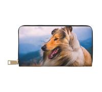 YUNWEIKEJI Hermoso Collie áspero, Carteras Cartera de Gran Capacidad para Hombres y Mujeres Carteras Tarjeta de crédito Cartera de Cuero de Microfibra