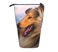 YUNWEIKEJI Hermoso Collie áspero, Estuche telescópico para lápices, Soporte para lápices con Cremallera, Bolsa de Maquillaje, Bolsa para lápices
