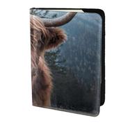 YUNWEIKEJI Hermoso Ganado de Las Tierras Altas, Funda para Pasaporte Cartera de Viaje de Cuero PU Funda para Pasaporte Fundas para Pasaporte 5,5 Pulgadas