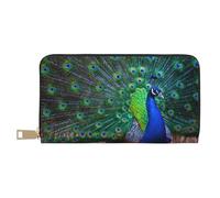 YUNWEIKEJI Hermoso Pavo Real, Carteras Cartera de Gran Capacidad para Hombres y Mujeres Carteras Tarjeta de crédito Cartera de Cuero de Microfibra