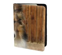YUNWEIKEJI Hermoso Perro de Raza Sheltie, Funda para Pasaporte Cartera de Viaje de Cuero PU Funda para Pasaporte Fundas para Pasaporte 5,5 Pulgadas