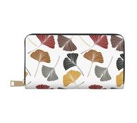 YUNWEIKEJI Hojas de Gingko, Carteras Cartera de Gran Capacidad para Hombres y Mujeres Carteras Tarjeta de crédito Cartera de Cuero de Microfibra