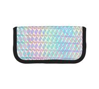 YUNWEIKEJI Holograma Colorido del Color del Arco Iris holográfico, Estuche para lápices, Estuche para lápices de Lona Bolsa para cosméticos de Gran Capacidad