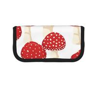 YUNWEIKEJI Hongos Rojos del agárico de Mosca, Estuche para lápices, Estuche para lápices de Lona Bolsa para cosméticos de Gran Capacidad