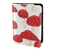 YUNWEIKEJI Hongos Rojos del agárico de Mosca, Funda para Pasaporte Cartera de Viaje de Cuero PU Funda para Pasaporte Fundas para Pasaporte 5,5 Pulgadas